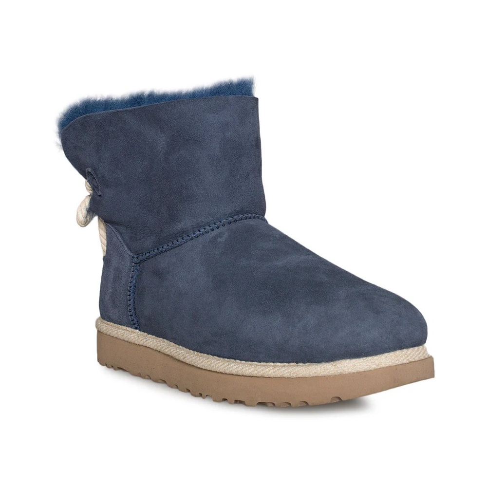 Ugg Selene Nautical Blue Suede Ankle Booties Sz 7